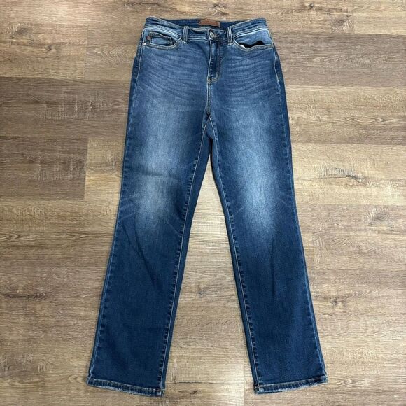Judy Blue Jeans Womens Straight Fit Stretch Dark Denim Pants Mid Waist 9/29​​ - Picture 1 of 5